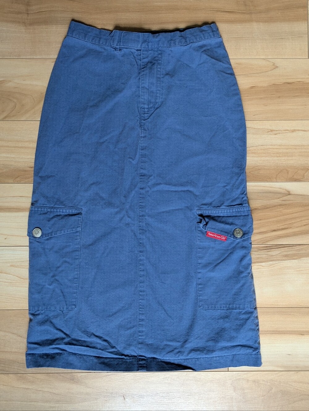 American Girl Skirt Girls 8 Blue Cargo Maxi Ripstop Cotton Y2K Gorpcore Modest